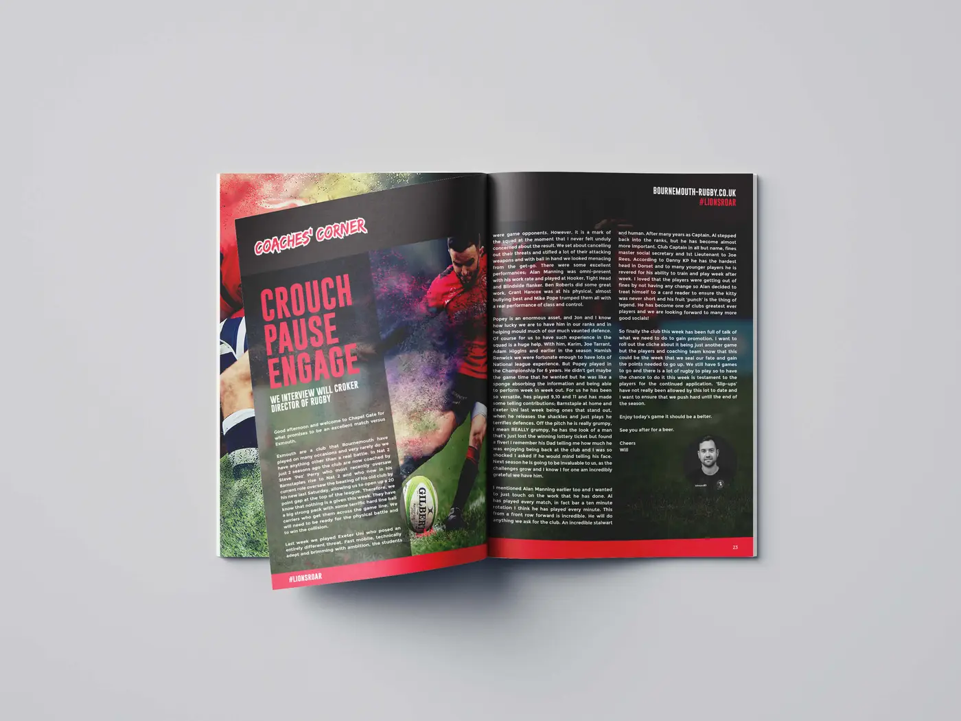 Free_A4_Brochure_Mockup_05 Bournemouth Rugby Match Day Programme Inside Pages